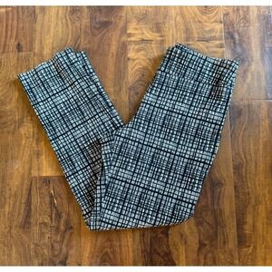 Krazy Larry Women's Pull On Skinny Ankle Pants 8 Black White Geometric Slimming